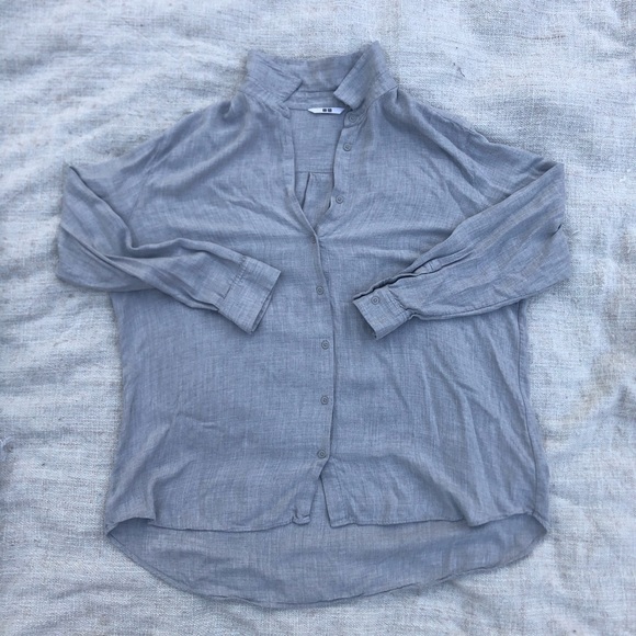 Uniqlo long sleeve rayon blouse button down up XXL - Picture 4 of 4